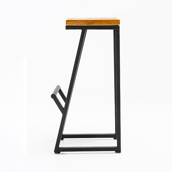 Industrial Square Counter & Bar Stool Metal Natural Counter Height Stool for Cafe