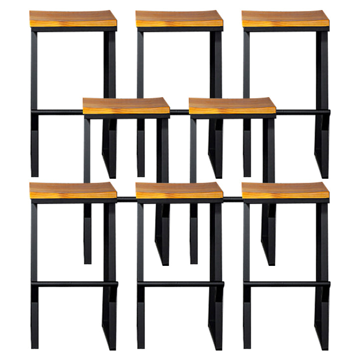 Industrial Square Counter & Bar Stool Metal Natural Counter Height Stool for Cafe