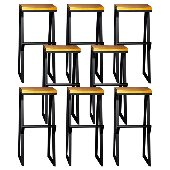 Industrial Square Counter & Bar Stool Metal Natural Counter Height Stool for Cafe