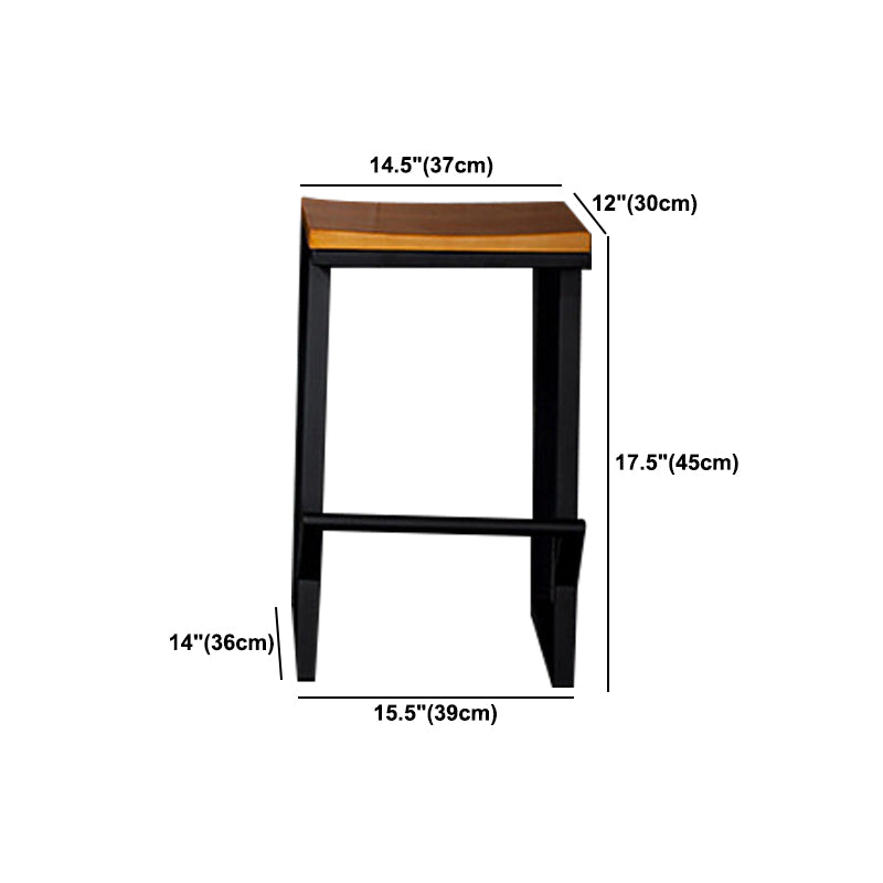 Industrial Square Counter & Bar Stool Metal Natural Counter Height Stool for Cafe