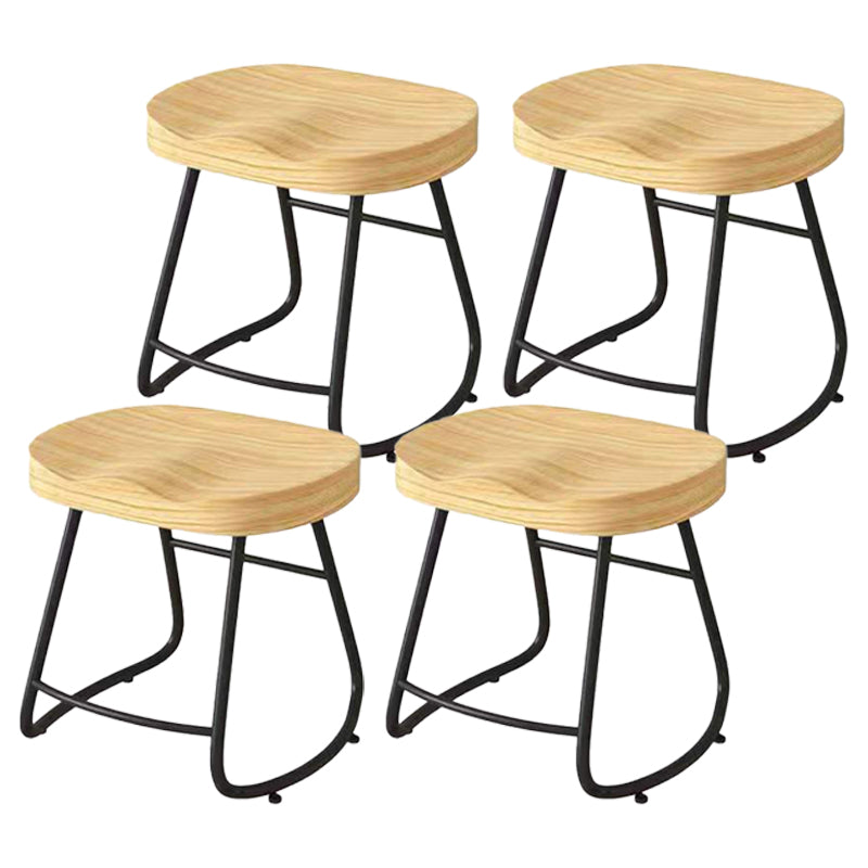 Modern Saddle Seat Bar Stool Wood and Metal Indoor Counter-height Stool