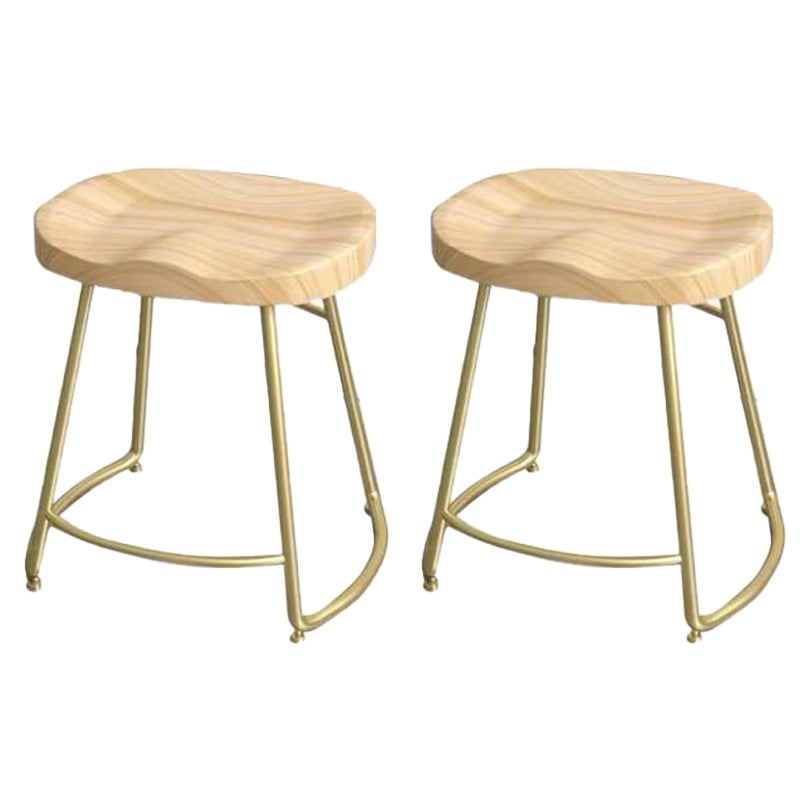 Modern Saddle Seat Bar Stool Wood and Metal Indoor Counter-height Stool