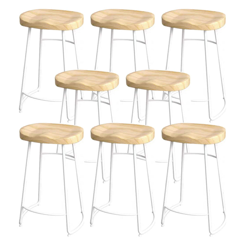 Modern Saddle Seat Bar Stool Wood and Metal Indoor Counter-height Stool
