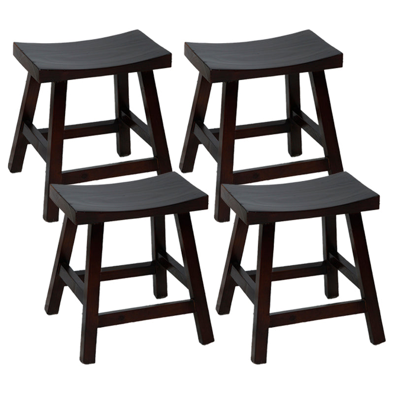 Contoured Seat Footrest Counter-height Stool Modern Solid Wood Counter and Bar Stool