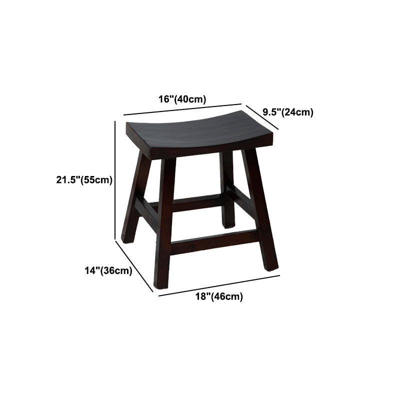 Contoured Seat Footrest Counter-height Stool Modern Solid Wood Counter and Bar Stool