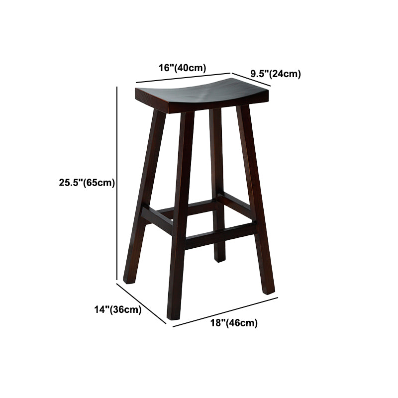 Contoured Seat Footrest Counter-height Stool Modern Solid Wood Counter and Bar Stool