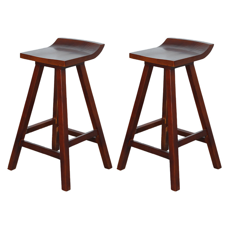 Restaurant Modern Simple Barstool Wood 4 Legs Bar Stool with Pedal