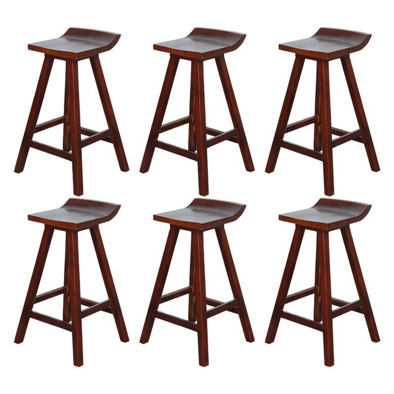 Restaurant Modern Simple Barstool Wood 4 Legs Bar Stool with Pedal