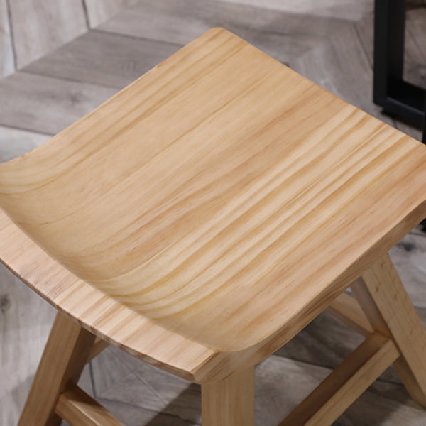 Restaurant Modern Simple Barstool Wood 4 Legs Bar Stool with Pedal