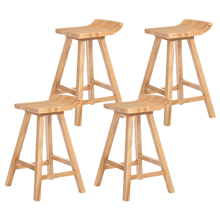 Restaurant Modern Simple Barstool Wood 4 Legs Bar Stool with Pedal