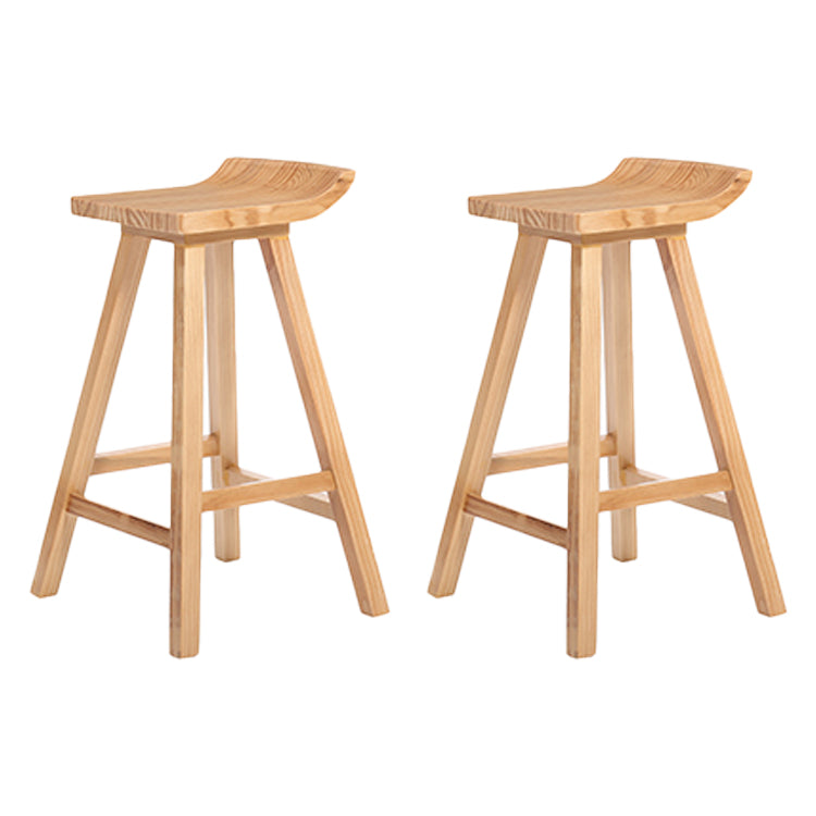 Restaurant Modern Simple Barstool Wood 4 Legs Bar Stool with Pedal