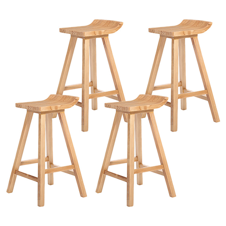 Restaurant Modern Simple Barstool Wood 4 Legs Bar Stool with Pedal