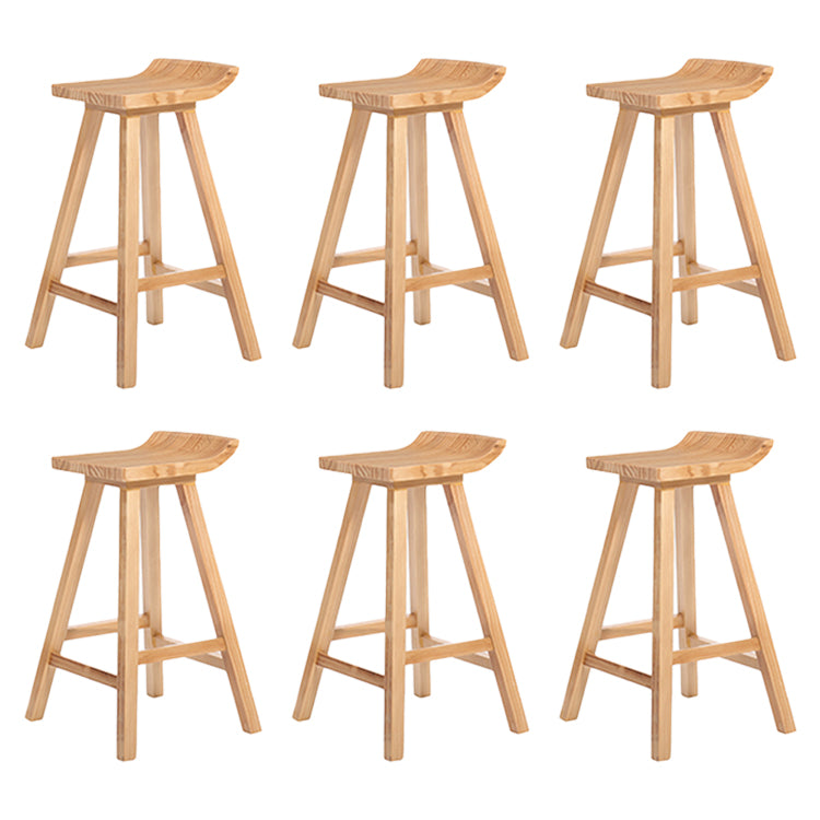 Restaurant Modern Simple Barstool Wood 4 Legs Bar Stool with Pedal