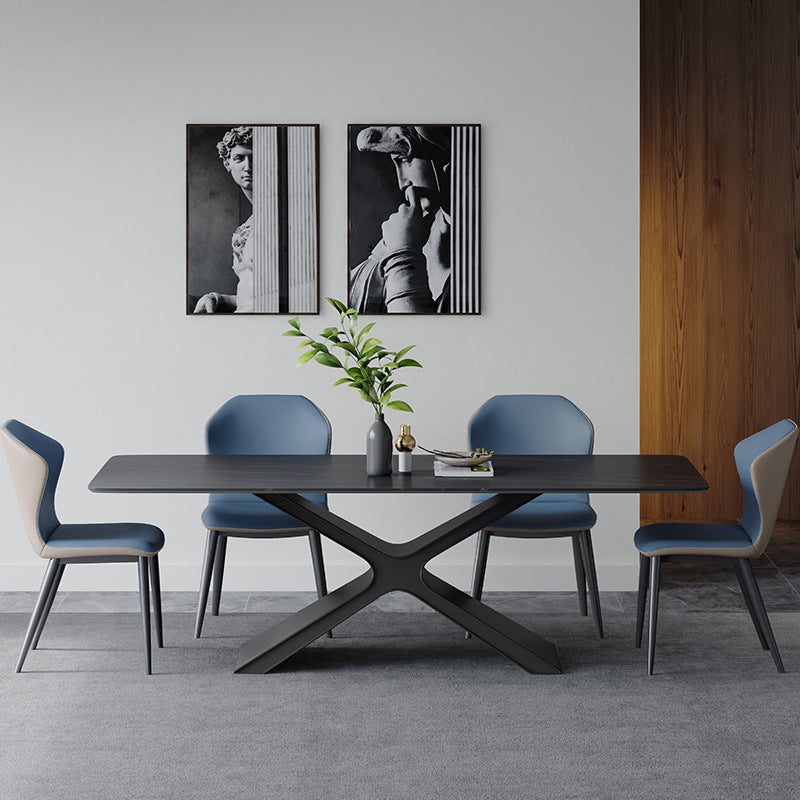 Designer Style Sintered Stone Top Dining Set Rectangle 1/4/5/6 Pieces Dining Table Set