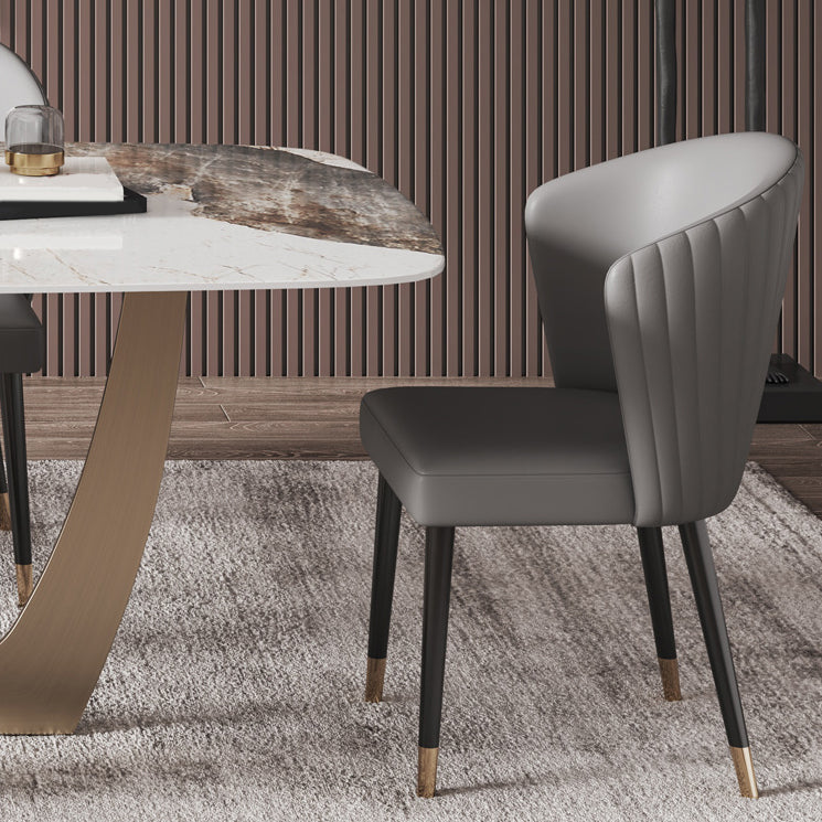 Nordic Glam Style Sintered Stone Round Table Set 1/5/6 Pieces Dining Set