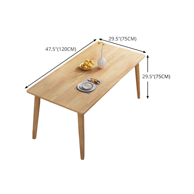 Rectangle 4 Legs Modern Table Light Wood Color Fixed Table of Oakwood Solid Wood