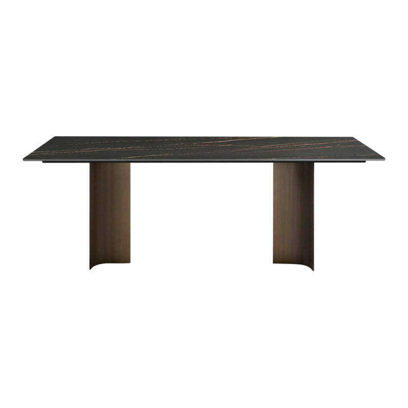 Sintered Stone Rectangle Dining Table Industrial Kitchen Table with 4 Legs