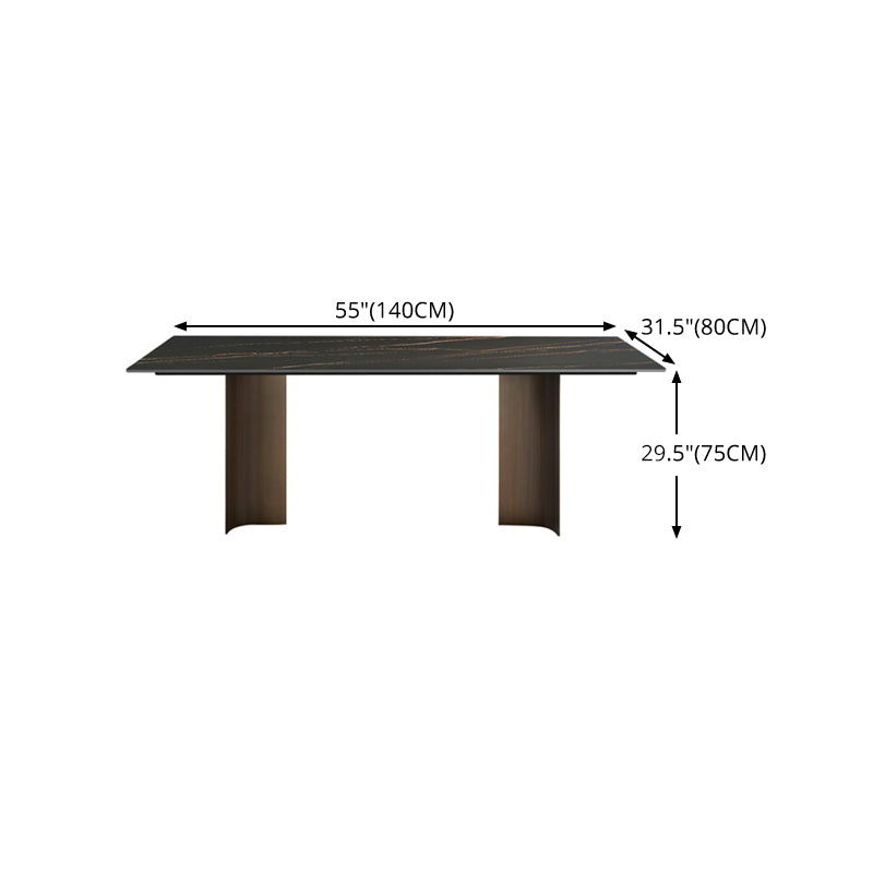 Sintered Stone Rectangle Dining Table Industrial Kitchen Table with 4 Legs