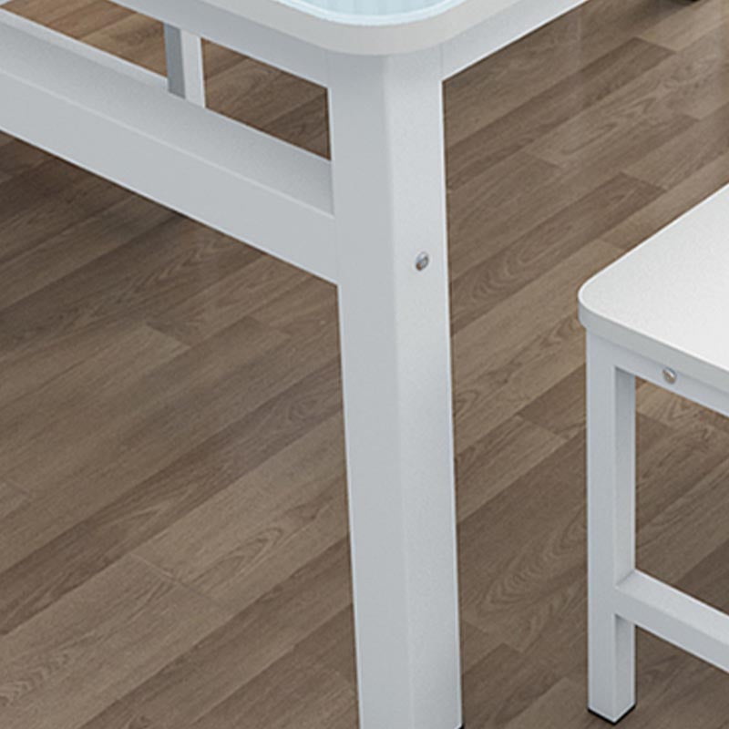 Modern White in Glass Counter Table Rectangle Dining Table for Kitchen