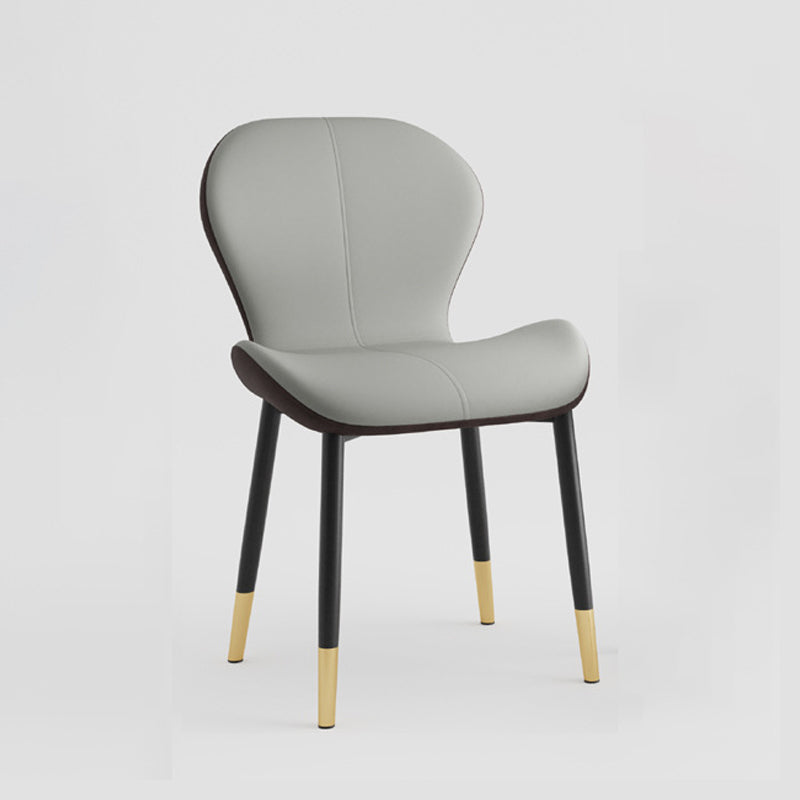 Indoor Modern Upholstered Dining Chair Matte Finish Solid Back Side Chair