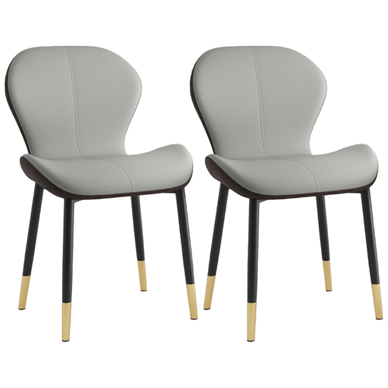 Indoor Modern Upholstered Dining Chair Matte Finish Solid Back Side Chair