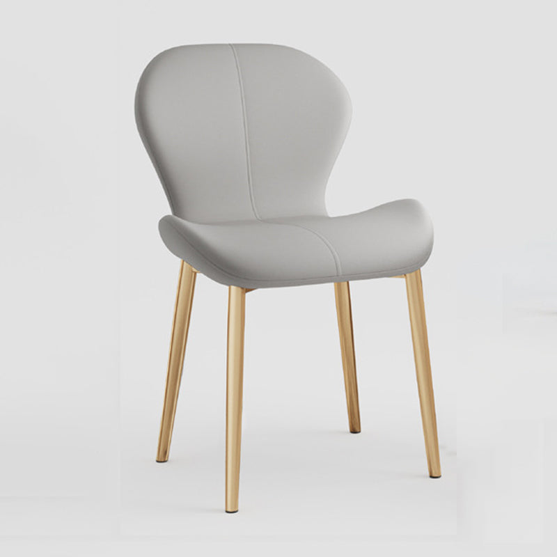 Indoor Modern Upholstered Dining Chair Matte Finish Solid Back Side Chair