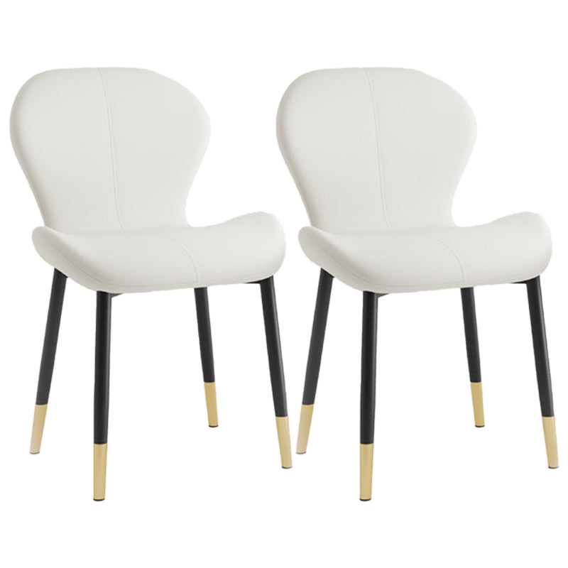 Indoor Modern Upholstered Dining Chair Matte Finish Solid Back Side Chair