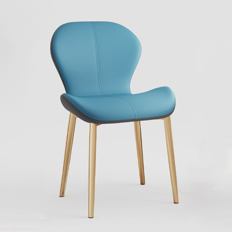 Indoor Modern Upholstered Dining Chair Matte Finish Solid Back Side Chair