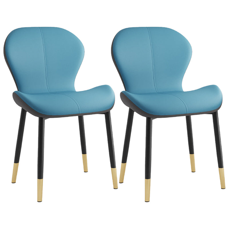 Indoor Modern Upholstered Dining Chair Matte Finish Solid Back Side Chair