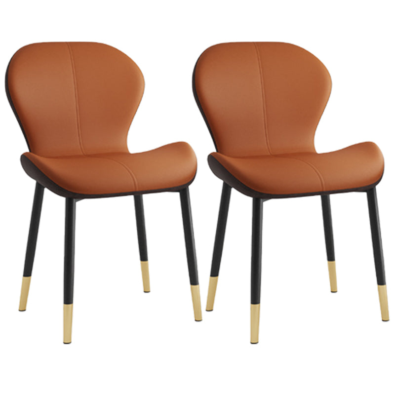 Indoor Modern Upholstered Dining Chair Matte Finish Solid Back Side Chair