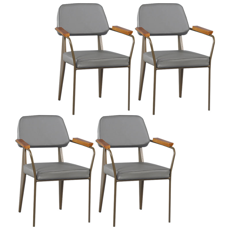 Metal Industrial Arm Chair Open Back Dining Kitchen Room Chair