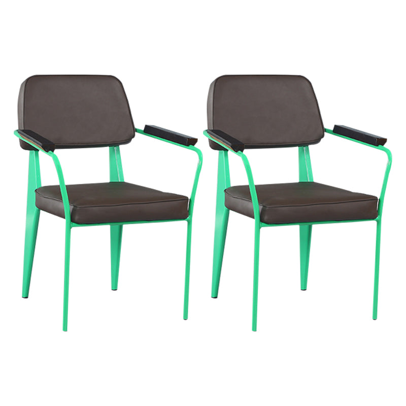 Metal Industrial Arm Chair Open Back Dining Kitchen Room Chair