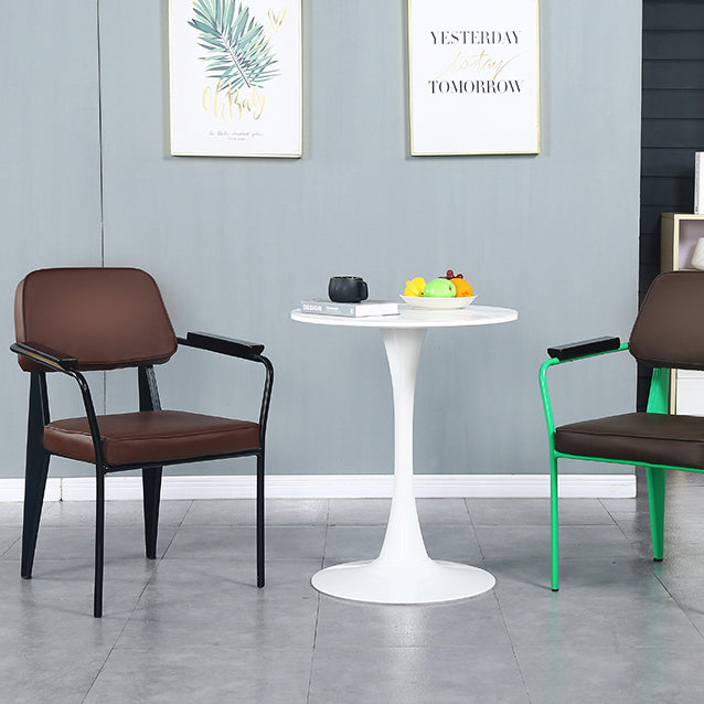 Metal Industrial Arm Chair Open Back Dining Kitchen Room Chair