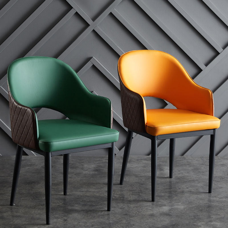 Industrial Dining Room Side Chairs Kitchen Open Back Chair with Arm