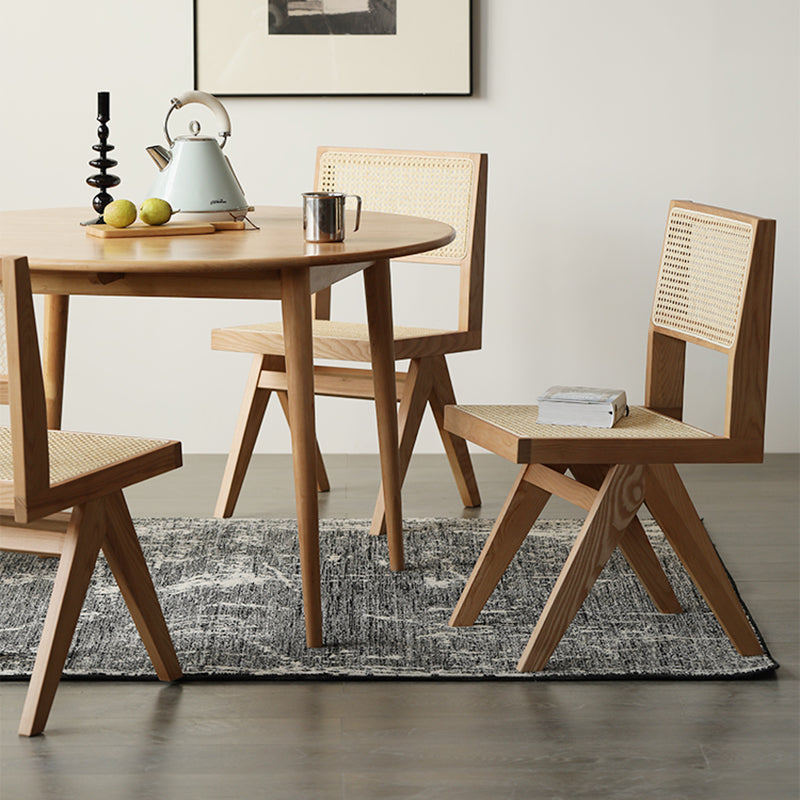 Traditional Dining Chair Wooden Open Back Side Chair for Home