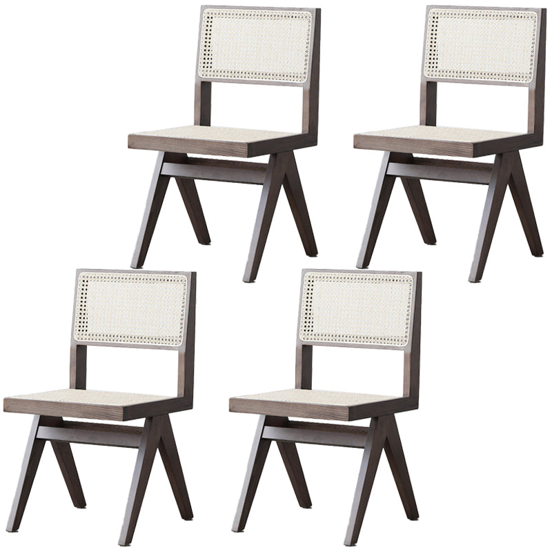 Traditional Dining Chair Wooden Open Back Side Chair for Home