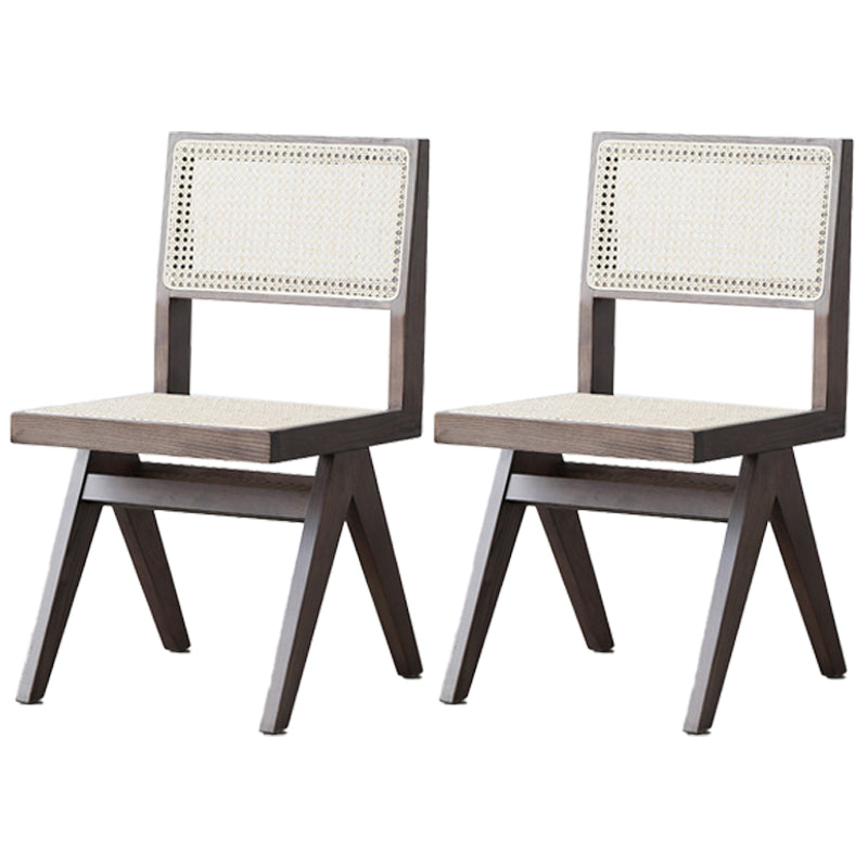 Traditional Dining Chair Wooden Open Back Side Chair for Home