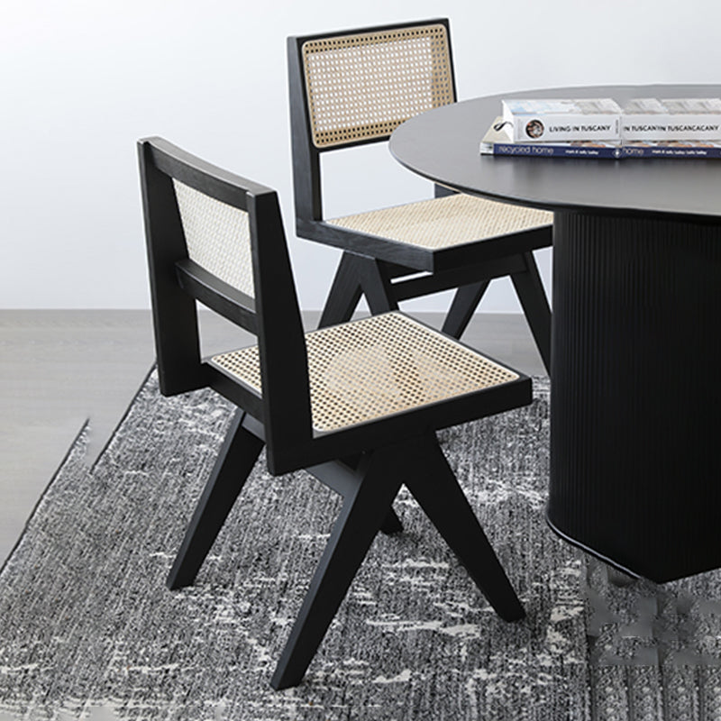 Traditional Dining Chair Wooden Open Back Side Chair for Home