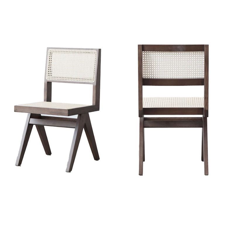 Traditional Dining Chair Wooden Open Back Side Chair for Home