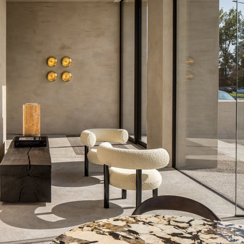 Contemporary Velvet Dining Armless Chair Metal Dining Chairs for Home Use