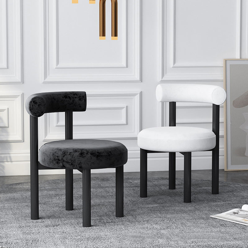Contemporary Velvet Dining Armless Chair Metal Dining Chairs for Home Use