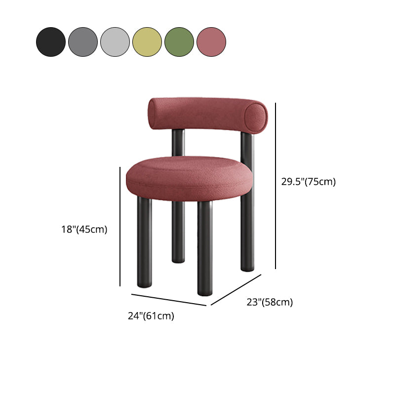 Contemporary Velvet Dining Armless Chair Metal Dining Chairs for Home Use