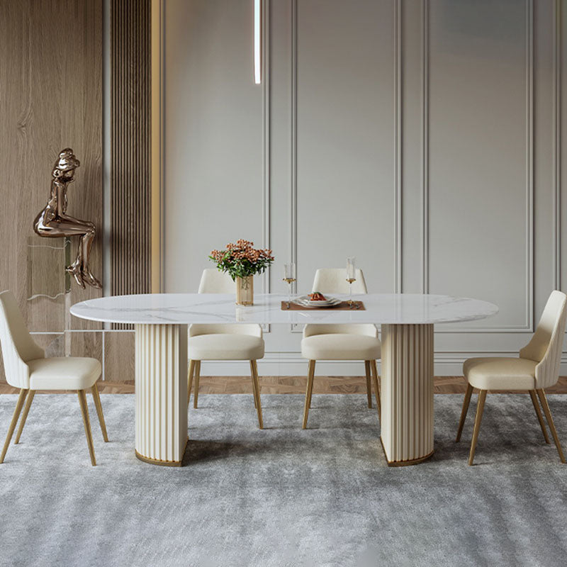 Scandinavian Armless Solid Back Chair for Home Leather Dining Side Chair