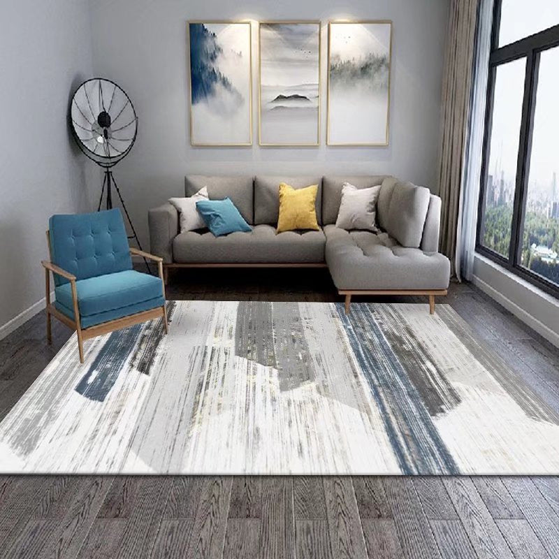 Purple Modern Rug Polyester Contrast Color Indoor Rug Stain Resistant Rug for Home Decor