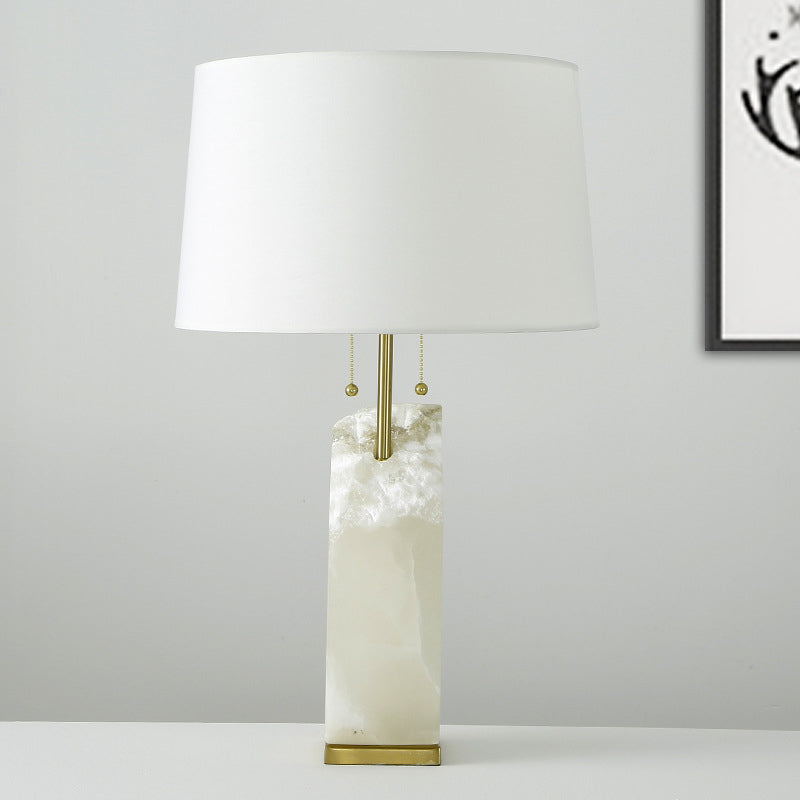 Modernisme 1 tête de chevet de tête lampe à tambour blanc livre Light avec de l'ombre en tissu