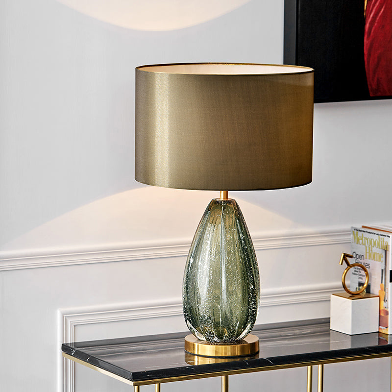 Gerade Schattentisch leichter modernistischer Stoff 1 Kopf kleine Schreibtischlampe in Grün