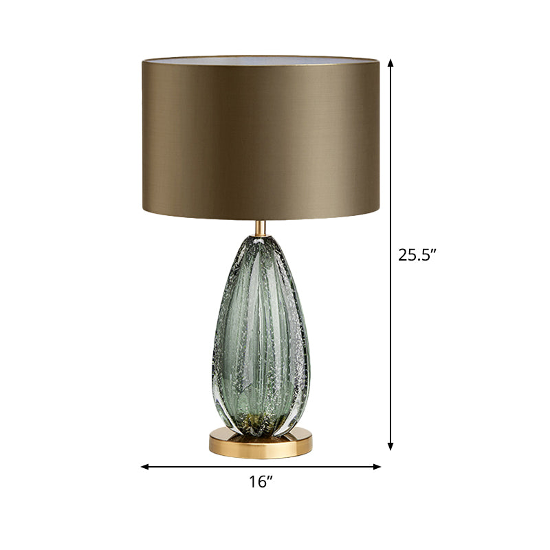 Gerade Schattentisch leichter modernistischer Stoff 1 Kopf kleine Schreibtischlampe in Grün