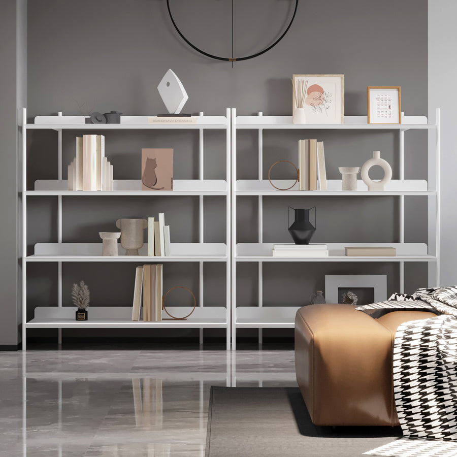 12.60"W Bookcase Contemporary Style Open Back Bookshelf for Home Office