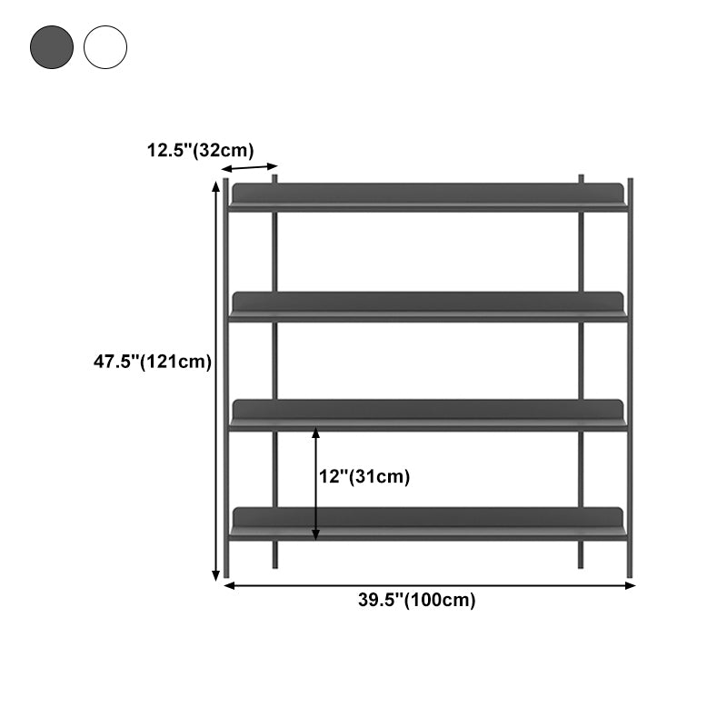 12.60"W Bookcase Contemporary Style Open Back Bookshelf for Home Office