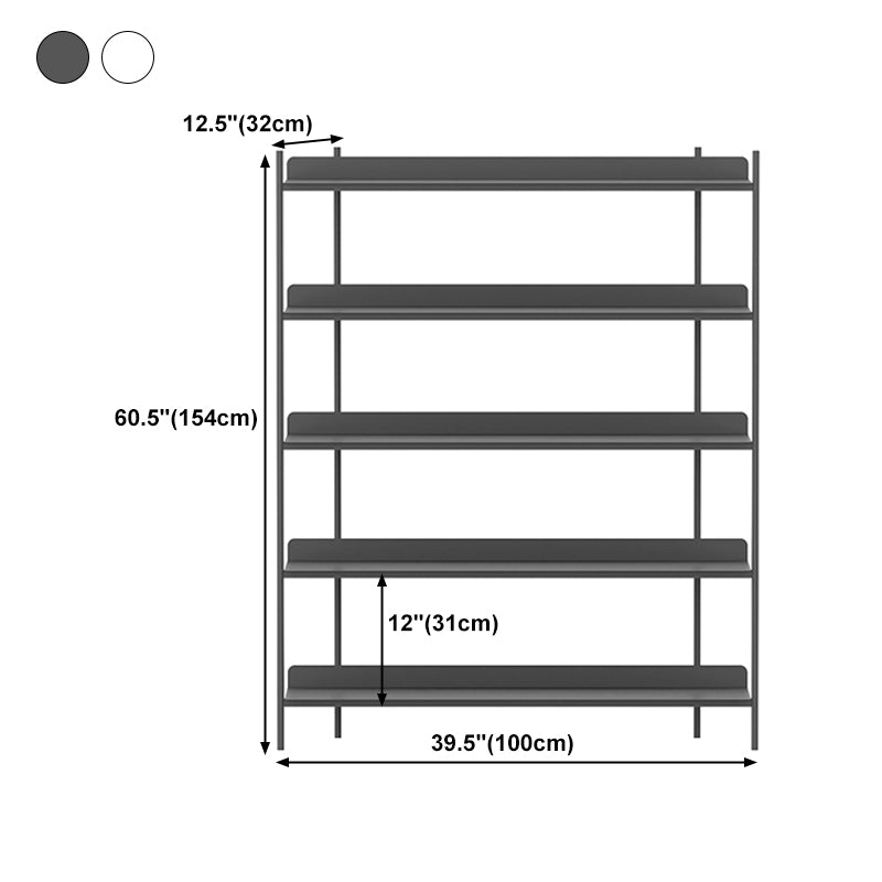 12.60"W Bookcase Contemporary Style Open Back Bookshelf for Home Office